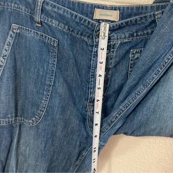 Sundance Jolienne Women’s Demin Joggers Cargo Button Blue Cotton Relaxed Sz 12 - Picture 11 of 16
